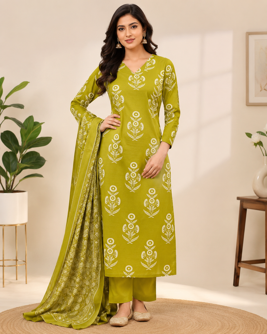 KURTI WITH PAENT WITH DUPTTA
