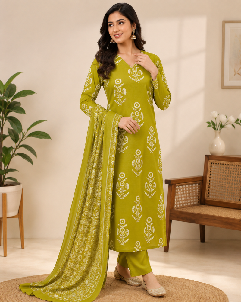 KURTI WITH PAENT WITH DUPTTA